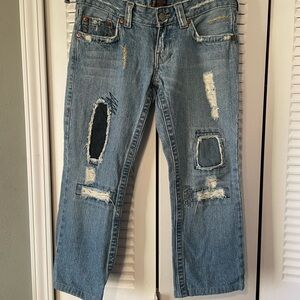 True Religion Light Blue Distressed Men's Jeans